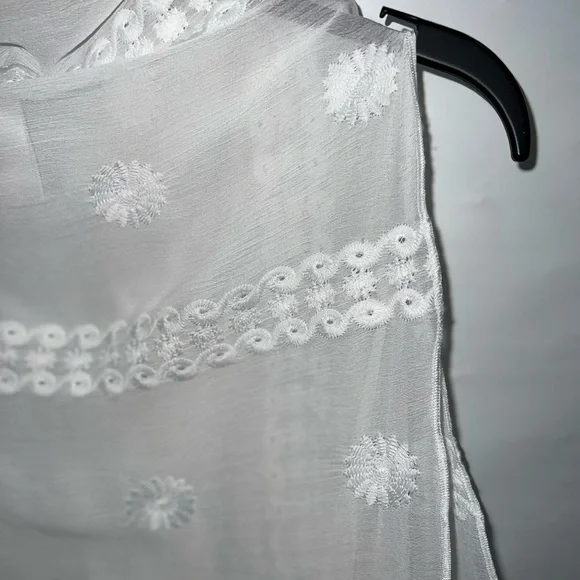 Indigo Soul Cardigan Women’s Large White Sleeveless 100% Polyester Open Front - Picture 10 of 13